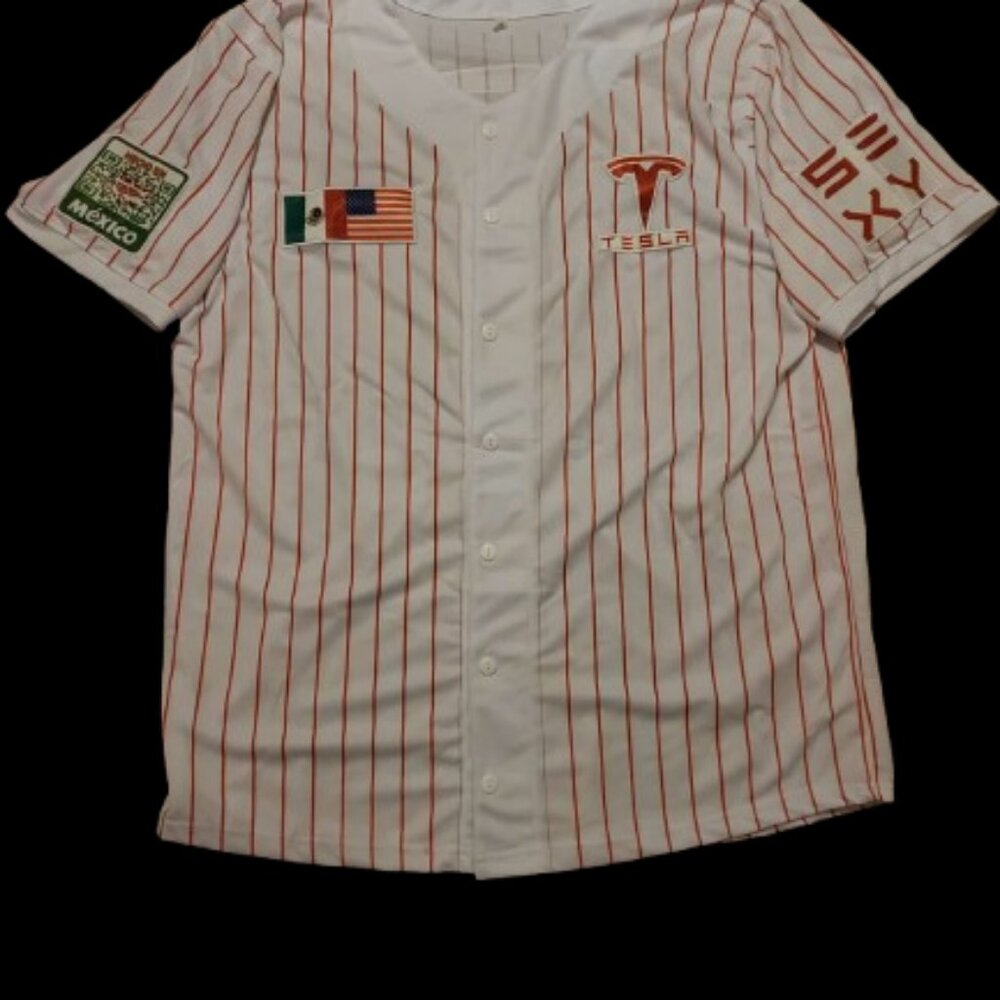 Tesla Mexico Jerseys 2XL ONLY (Size 42-44) RED STRIPE UNISEX MODELO #5